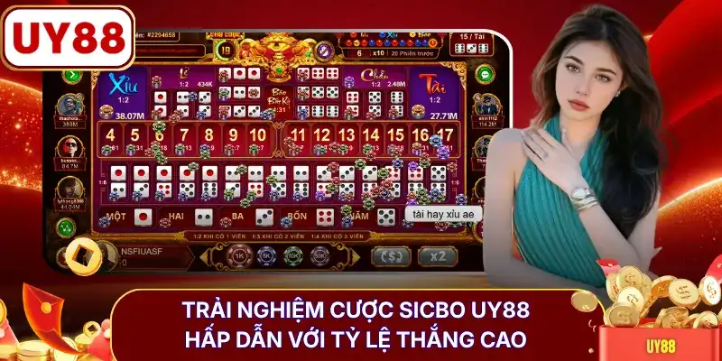 Trải nghiệm cược Sicbo UY88 hấp dẫn với tỷ lệ thắng cao